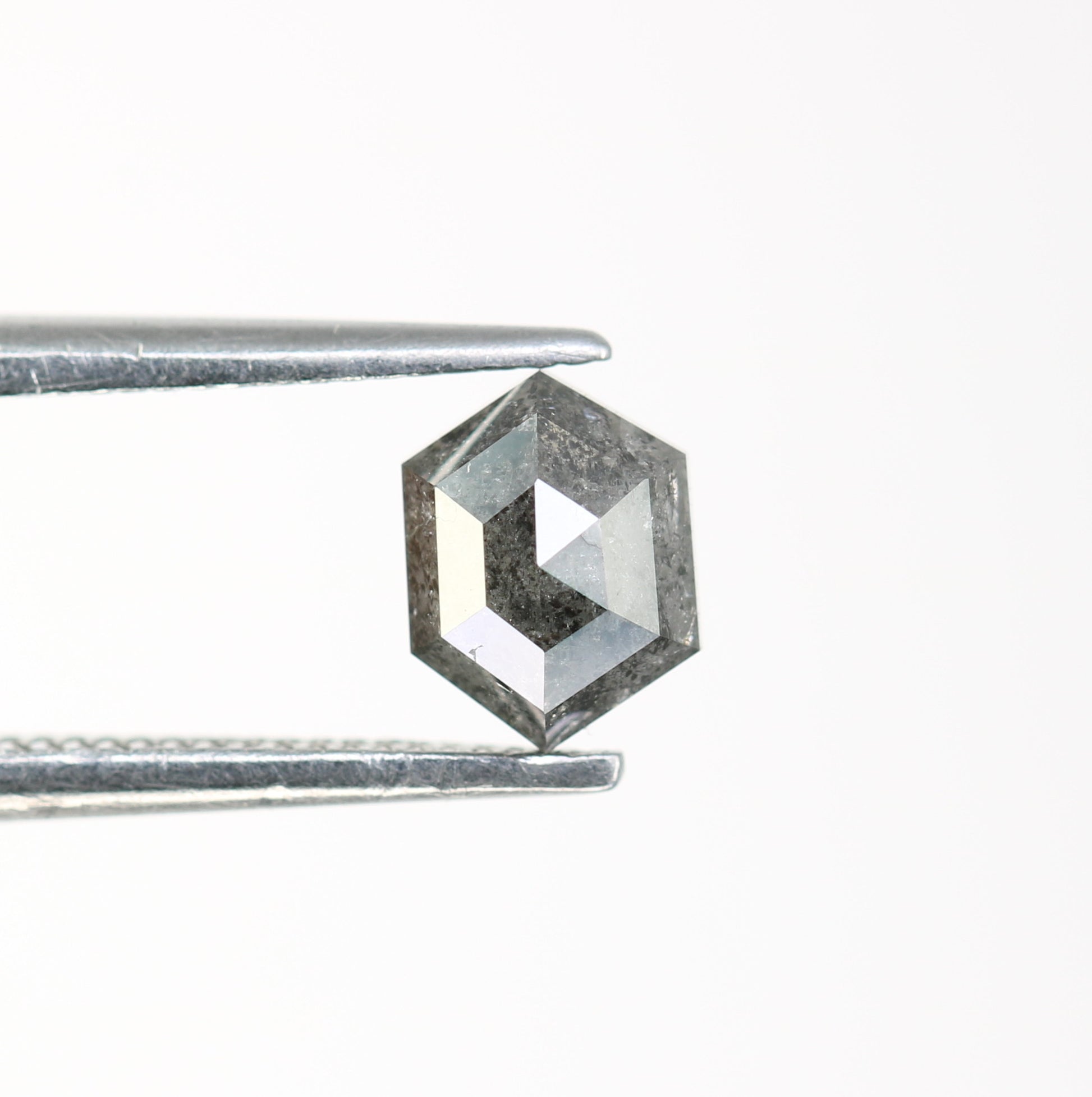 0.78 Carat Elongated Hexagon Shaped Loose Salt And Pepper Diamond Ring - JayKrishna Diamond