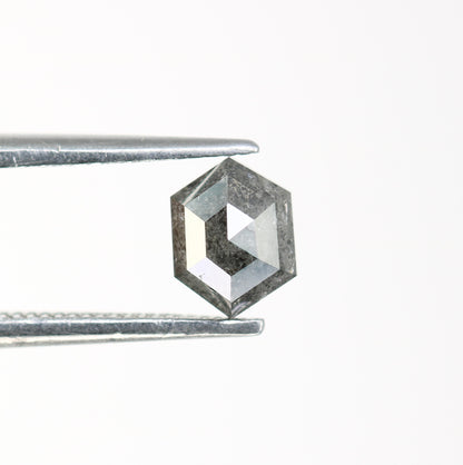 0.78 Carat Elongated Hexagon Shaped Loose Salt And Pepper Diamond Ring - JayKrishna Diamond