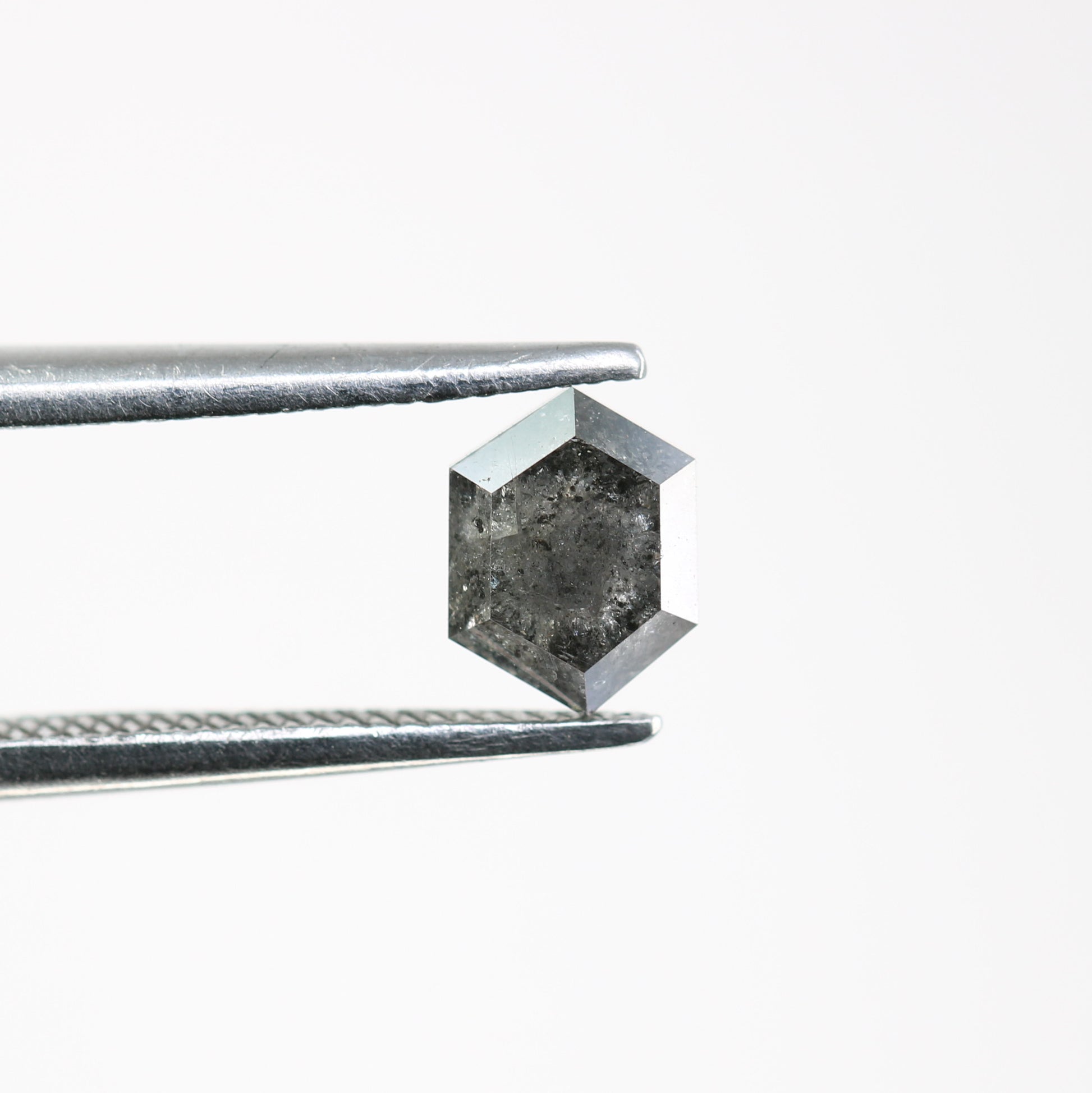 0.78 Carat Elongated Hexagon Shaped Loose Salt And Pepper Diamond Ring - JayKrishna Diamond