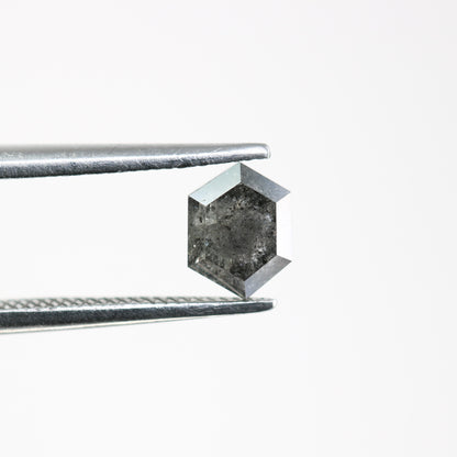 0.78 Carat Elongated Hexagon Shaped Loose Salt And Pepper Diamond Ring - JayKrishna Diamond