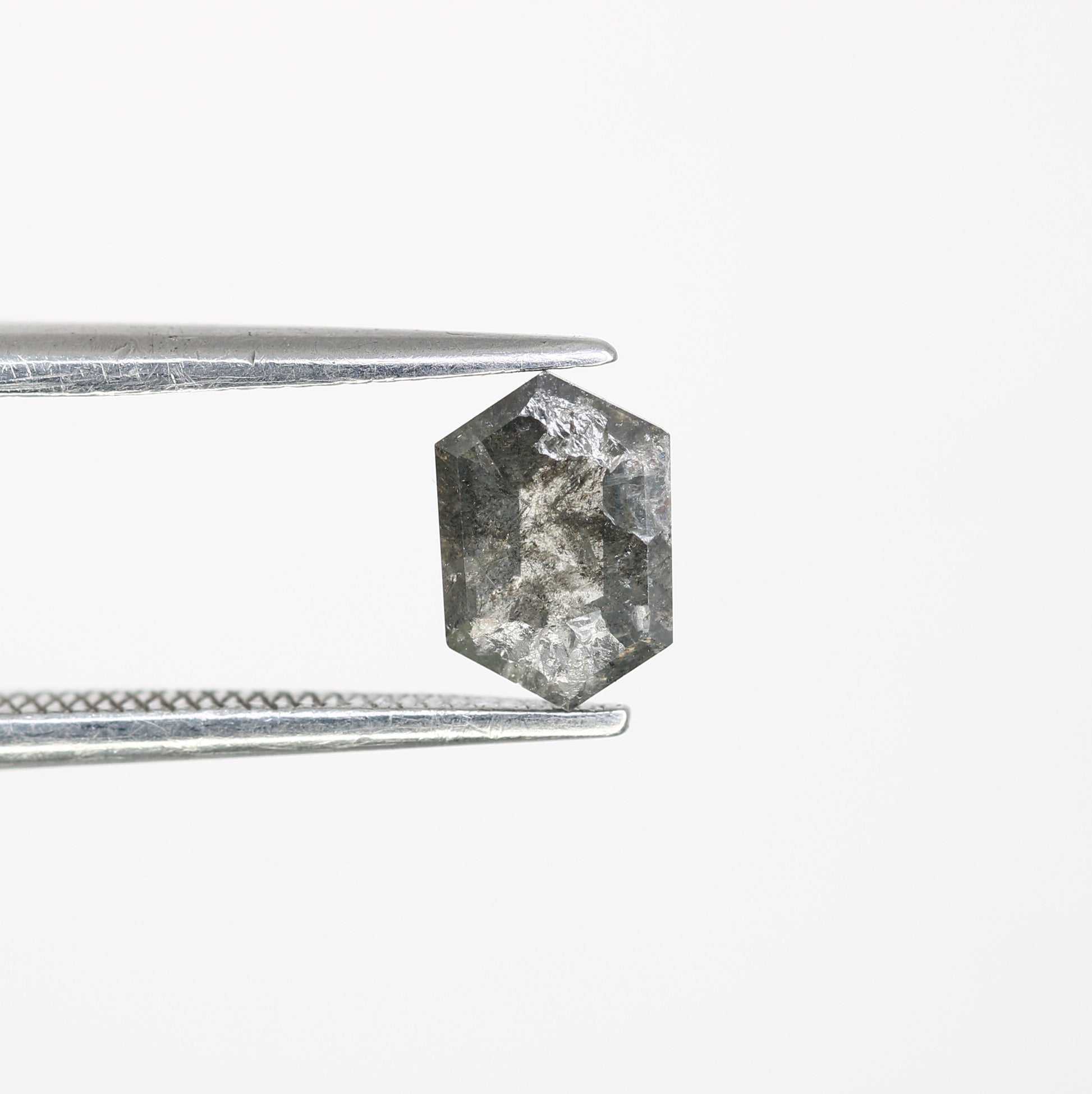 0.69 CT Elongated Hexagon Shape Salt And Pepper 6.90 MM Diamond For Wedding Ring - JayKrishna Diamond