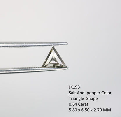 0.64 Carat Salt and Pepper Loose Triangle Shape Diamond for a One-of-a-Kind Galaxy Ring: Exquisite Gemstone Jewelry Piece - JayKrishna Diamond