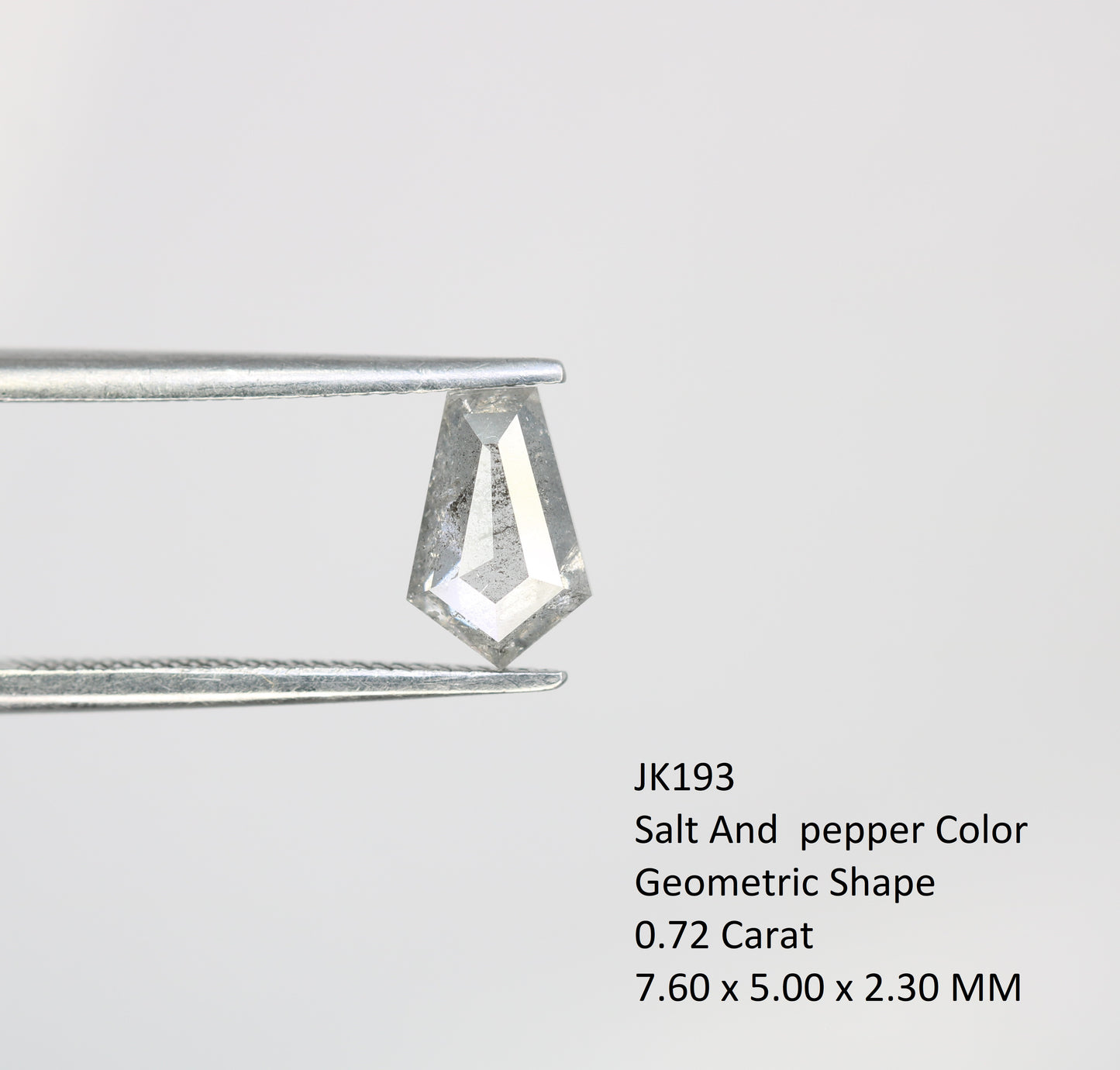 0.72 Carat Salt And Pepper Loose Geometric Shape Diamond For Engagement Ring - JayKrishna Diamond