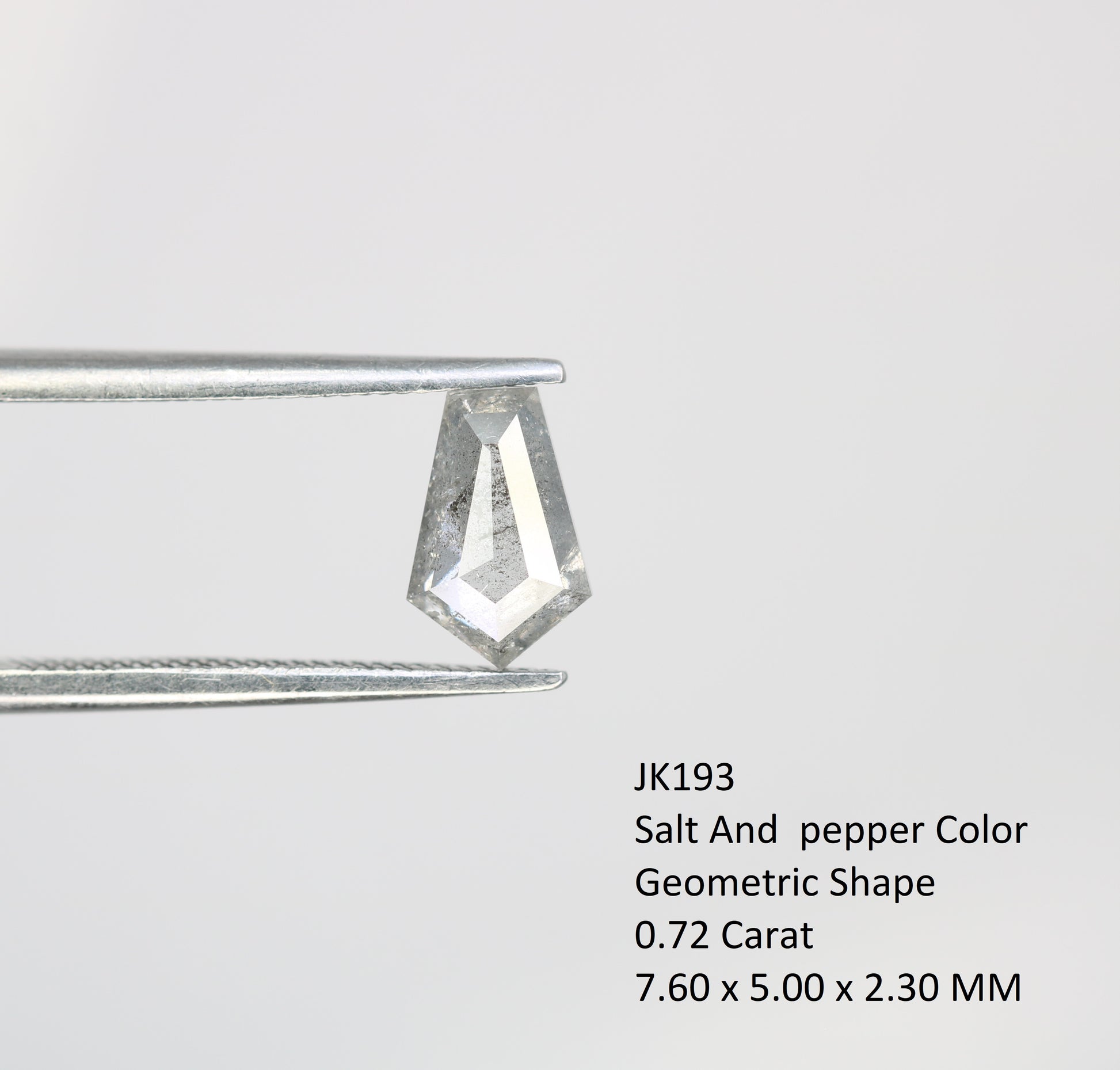 0.72 Carat Salt And Pepper Loose Geometric Shape Diamond For Engagement Ring - JayKrishna Diamond