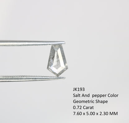 0.72 Carat Salt And Pepper Loose Geometric Shape Diamond For Engagement Ring - JayKrishna Diamond