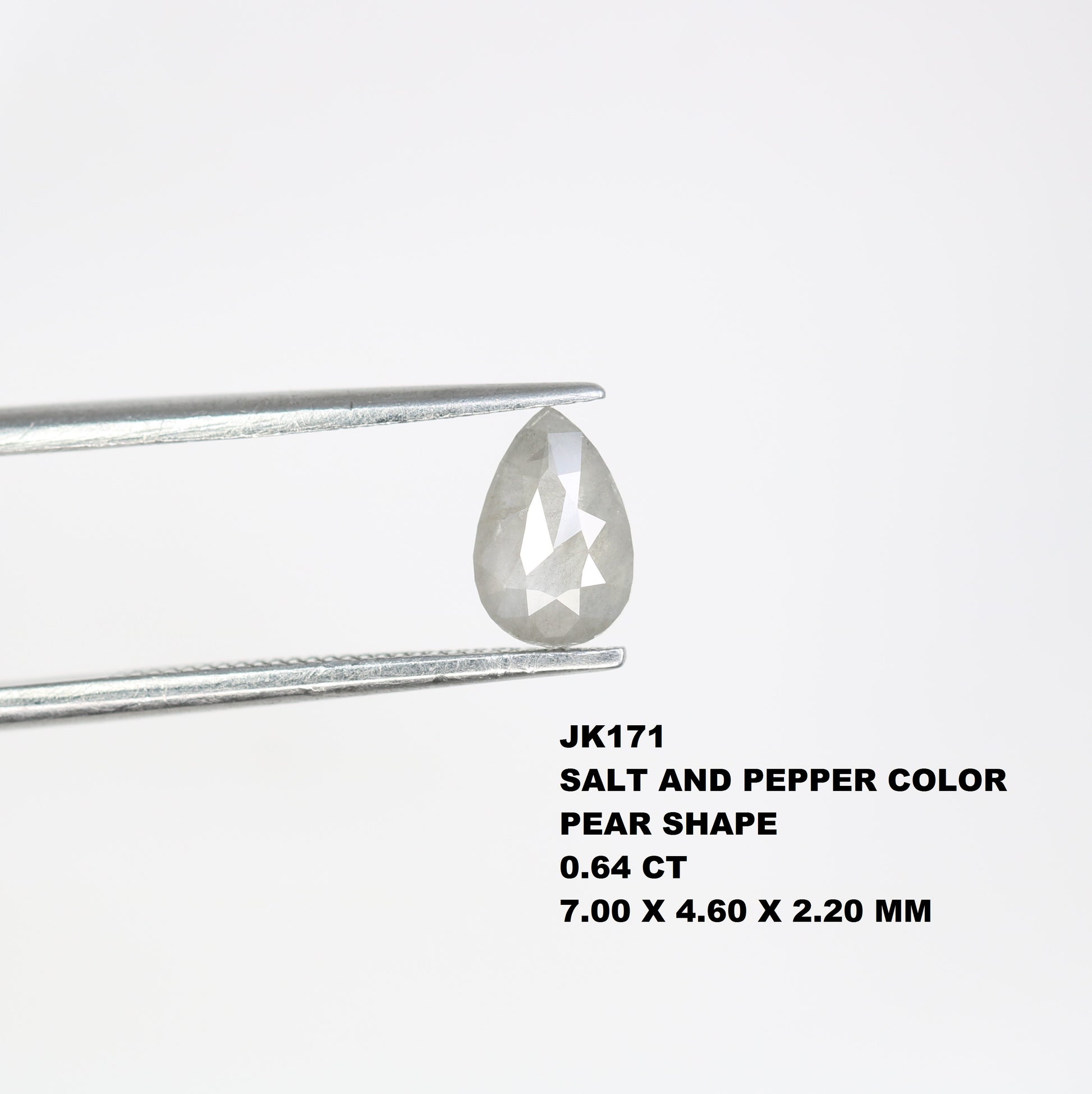 0.64 Carat Natural Loose Pear Shape Salt and Pepper Diamond for a Distinctive Wedding Ring: Elegant Gemstone Jewelry Piece - JayKrishna Diamond