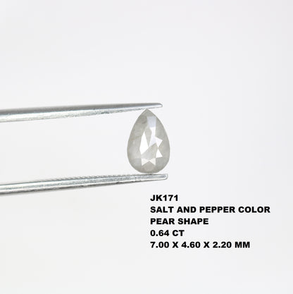 0.64 Carat Natural Loose Pear Shape Salt and Pepper Diamond for a Distinctive Wedding Ring: Elegant Gemstone Jewelry Piece - JayKrishna Diamond