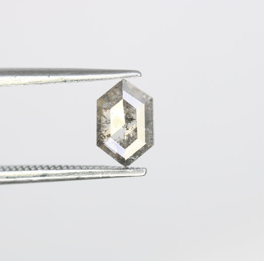 0.67 Carat Salt and Pepper Loose Elongated Hexagon Shaped Diamond for Galaxy Ring - Unique Gemstone for Celestial-Inspired Jewelry Creations - JayKrishna Diamond
