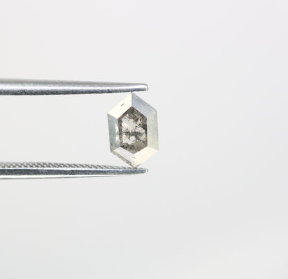 0.67 Carat Salt and Pepper Loose Elongated Hexagon Shaped Diamond for Galaxy Ring - Unique Gemstone for Celestial-Inspired Jewelry Creations - JayKrishna Diamond