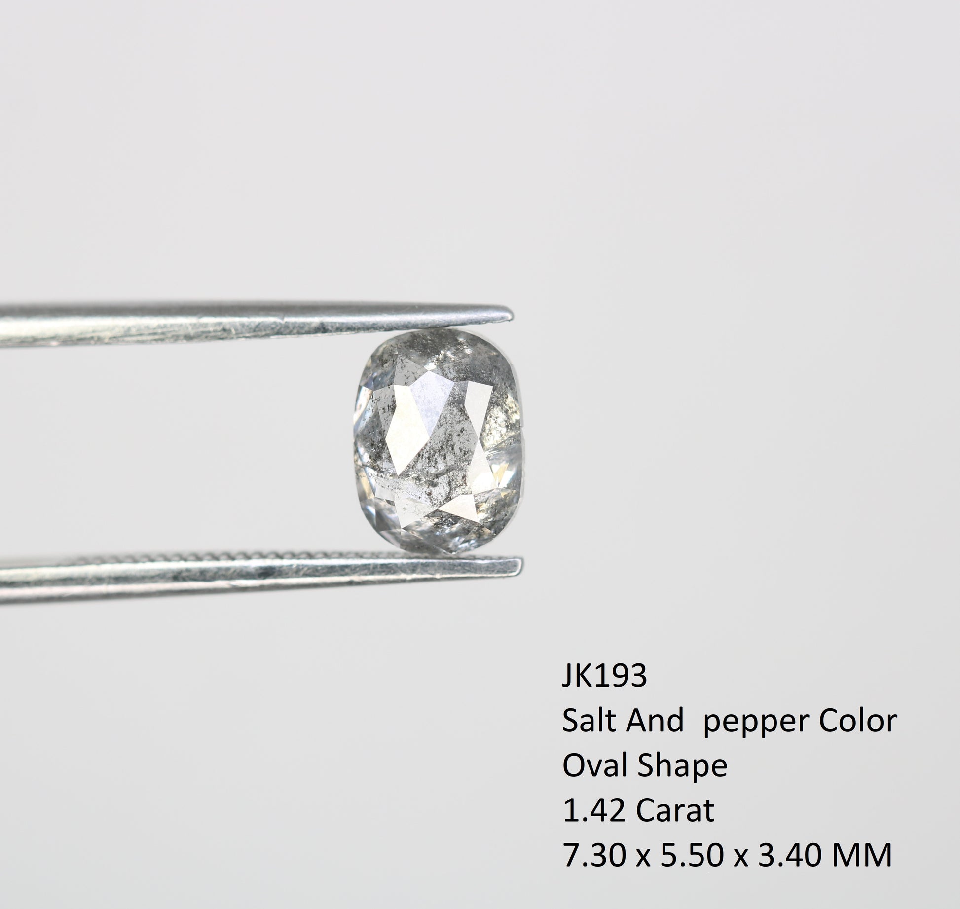 1.42 Carat Oval Shaped Natural Salt And Pepper Diamond For Galaxy Ring - JayKrishna Diamond