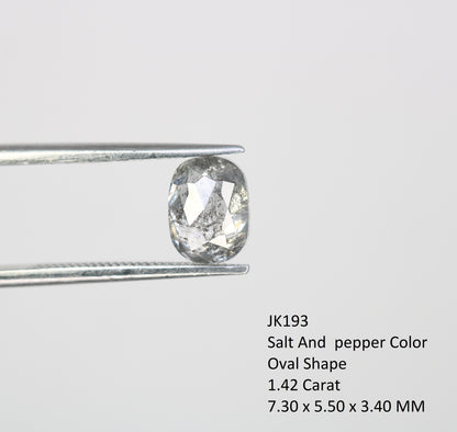 1.42 Carat Oval Shaped Natural Salt And Pepper Diamond For Galaxy Ring - JayKrishna Diamond