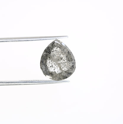 4.20 CT 12.10 MM Pear Shape Natural Salt And Pepper Loose Diamond For Engagement Ring - JayKrishna Diamond