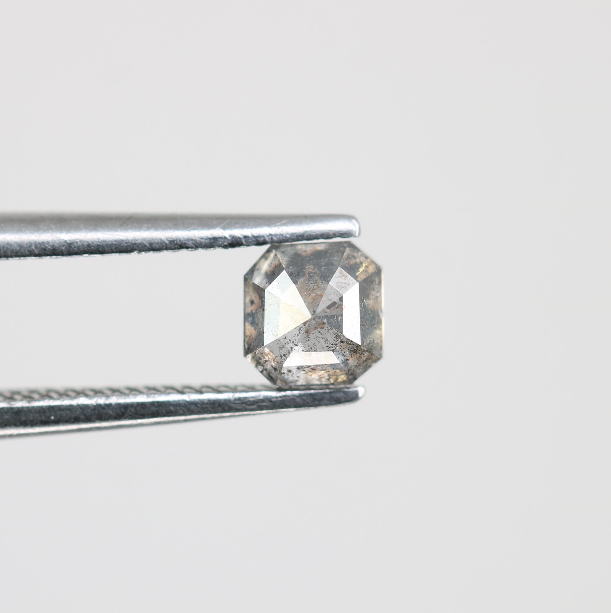 0.48 Carat Salt And Pepper Asscher Shape Natural Loose Diamond For Wedding Ring - JayKrishna Diamond
