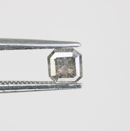 0.48 Carat Salt And Pepper Asscher Shape Natural Loose Diamond For Wedding Ring - JayKrishna Diamond