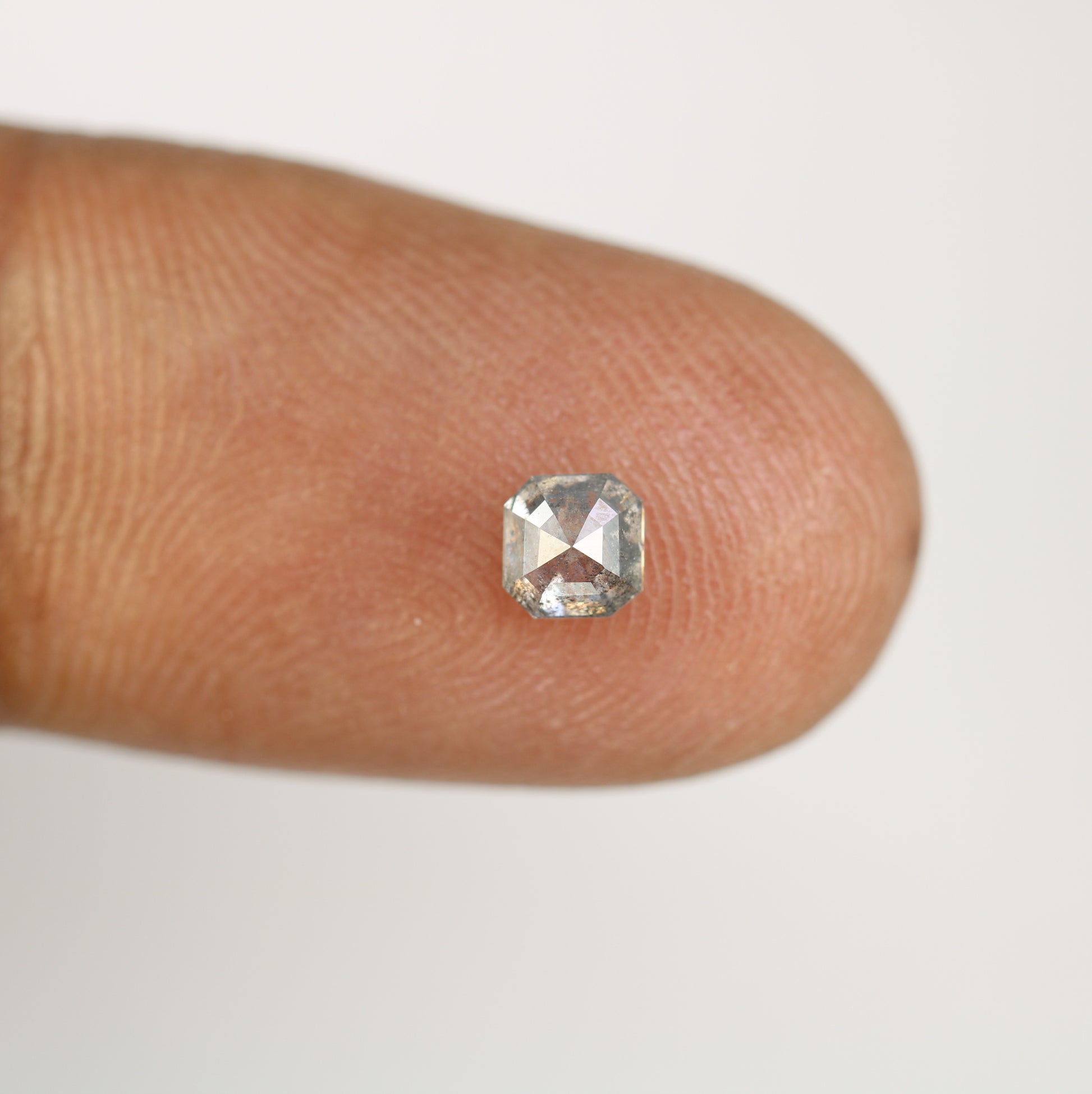 0.48 Carat Salt And Pepper Asscher Shape Natural Loose Diamond For Wedding Ring - JayKrishna Diamond