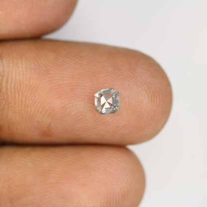 0.48 Carat Salt And Pepper Asscher Shape Natural Loose Diamond For Wedding Ring - JayKrishna Diamond