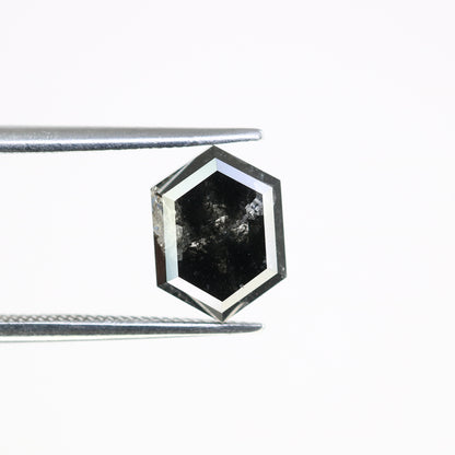 2.73 CT Elongated Hexagon Shape Salt And Pepper 9.20 MM Diamond For Wedding Band - JayKrishna Diamond