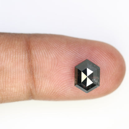 2.73 CT Elongated Hexagon Shape Salt And Pepper 9.20 MM Diamond For Wedding Band - JayKrishna Diamond
