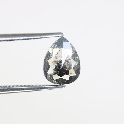 1.40 CT 8.00 MM Pear Shape Salt And Pepper Diamond For Proposal Ring - JayKrishna Diamond
