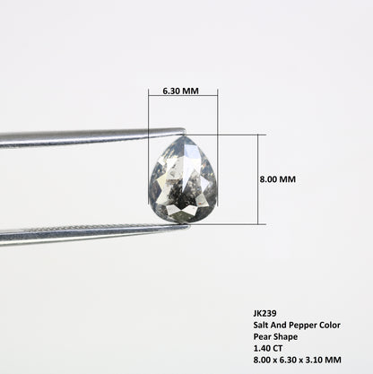 1.40 CT 8.00 MM Pear Shape Salt And Pepper Diamond For Proposal Ring - JayKrishna Diamond