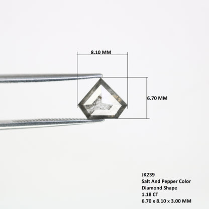 1.18 CT 6.70 MM Diamond Cut Salt And Pepper Diamond For Statement Ring - JayKrishna Diamond