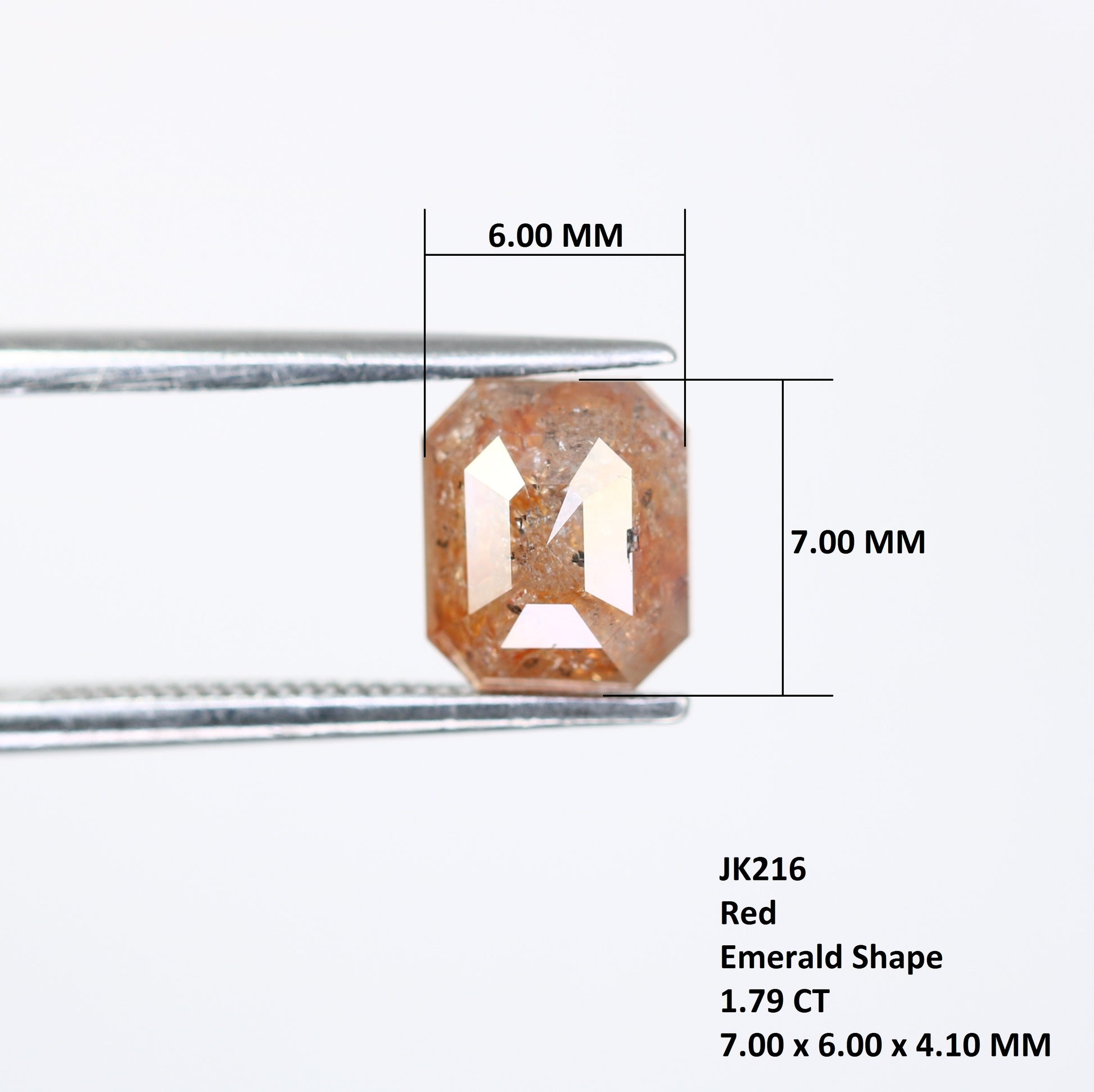 1.79 Carat Natural Loose Red Color Emerald Shaped Diamond For Wedding Ring - JayKrishna Diamond