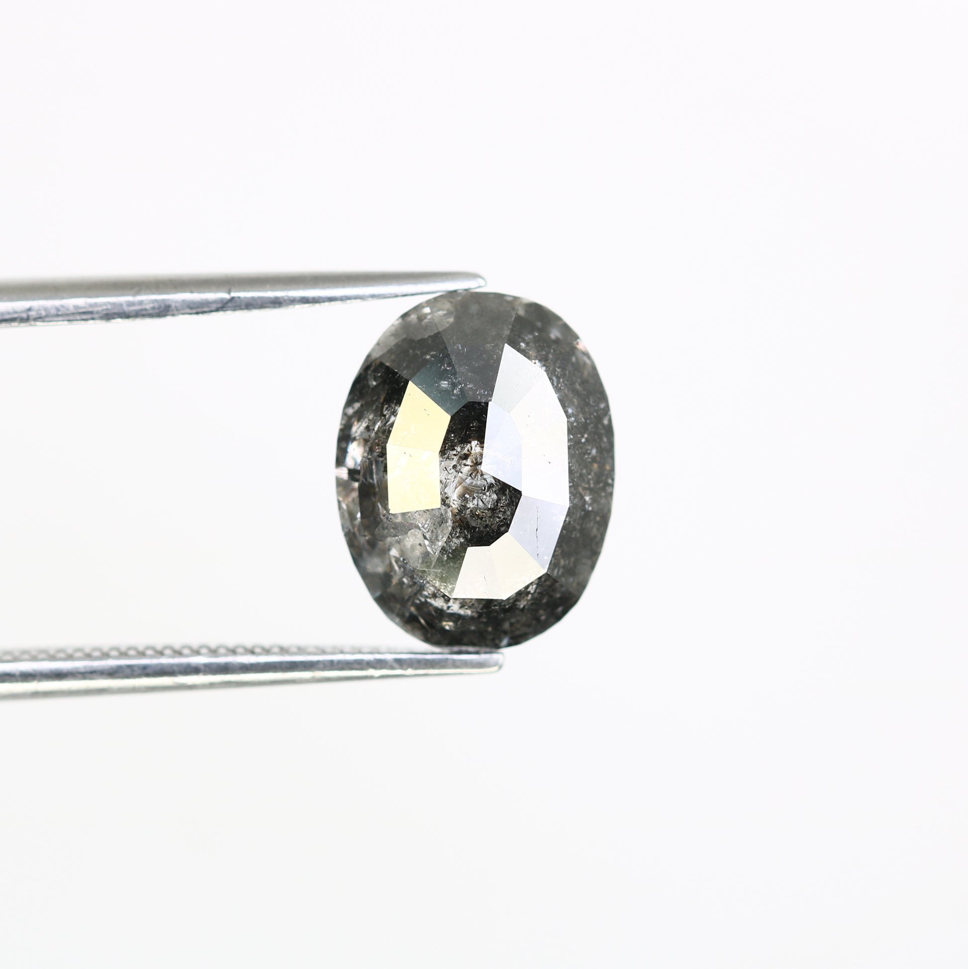 3.49 CT Salt And Pepper Oval Shape 10.40 MM Diamond For Statement Ring - JayKrishna Diamond