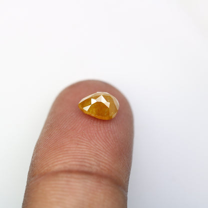 1.45 Carat Pear Shaped Diamond Ring Natural Loose Rustic Yellow Diamond - JayKrishna Diamond