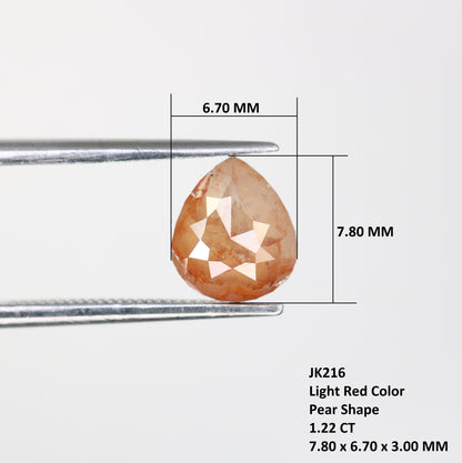 1.22 Carat Natural Loose Light Red Color Pear Shaped Diamond - JayKrishna Diamond