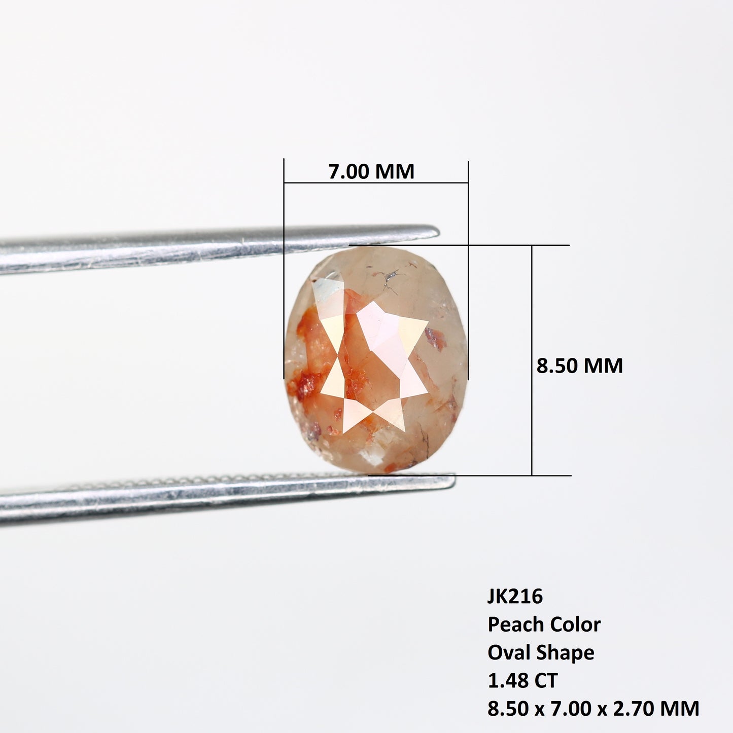1.48 Carat Oval Shaped Diamond Ring Natural Loose Fancy Peach Color Diamond - JayKrishna Diamond