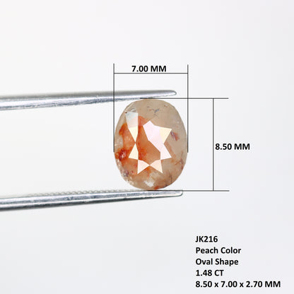 1.48 Carat Oval Shaped Diamond Ring Natural Loose Fancy Peach Color Diamond - JayKrishna Diamond