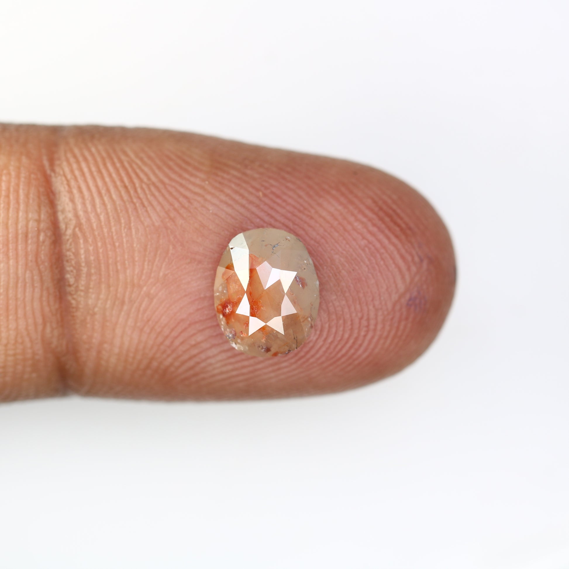 1.48 Carat Oval Shaped Diamond Ring Natural Loose Fancy Peach Color Diamond - JayKrishna Diamond