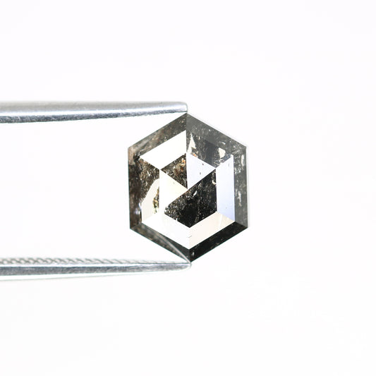 2.10 Carat Hexagon Shape 9.00 MM Salt And Pepper Loose Diamond For Wedding Ring - JayKrishna Diamond