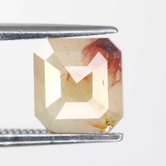 Emerald Shaped Diamond Ring 1.29 Carat Natural Loose Light Peach Color Diamond - JayKrishna Diamond