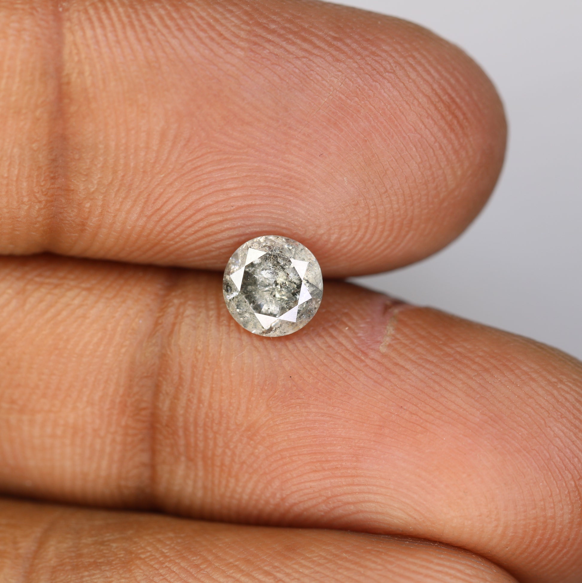 0.84 Carat Salt And Pepper Loose Round Brilliant Cut Diamond For Wedding Ring - JayKrishna Diamond
