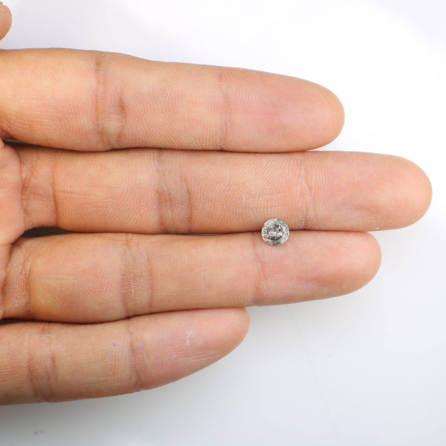 0.84 Carat Salt And Pepper Loose Round Brilliant Cut Diamond For Wedding Ring - JayKrishna Diamond