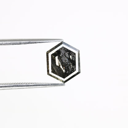 2.10 Carat Hexagon Shape 9.00 MM Salt And Pepper Loose Diamond For Wedding Ring - JayKrishna Diamond