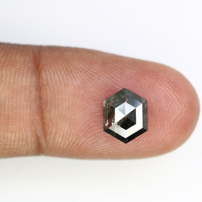2.10 Carat Hexagon Shape 9.00 MM Salt And Pepper Loose Diamond For Wedding Ring - JayKrishna Diamond