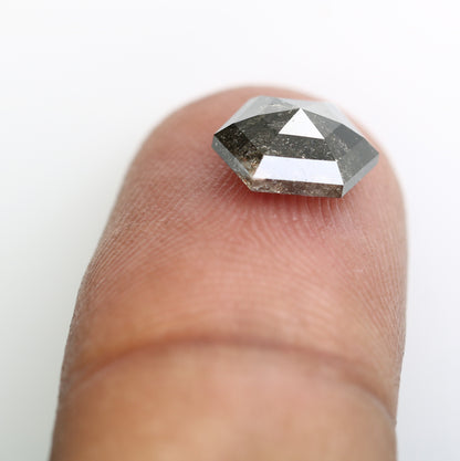 2.10 Carat Hexagon Shape 9.00 MM Salt And Pepper Loose Diamond For Wedding Ring - JayKrishna Diamond