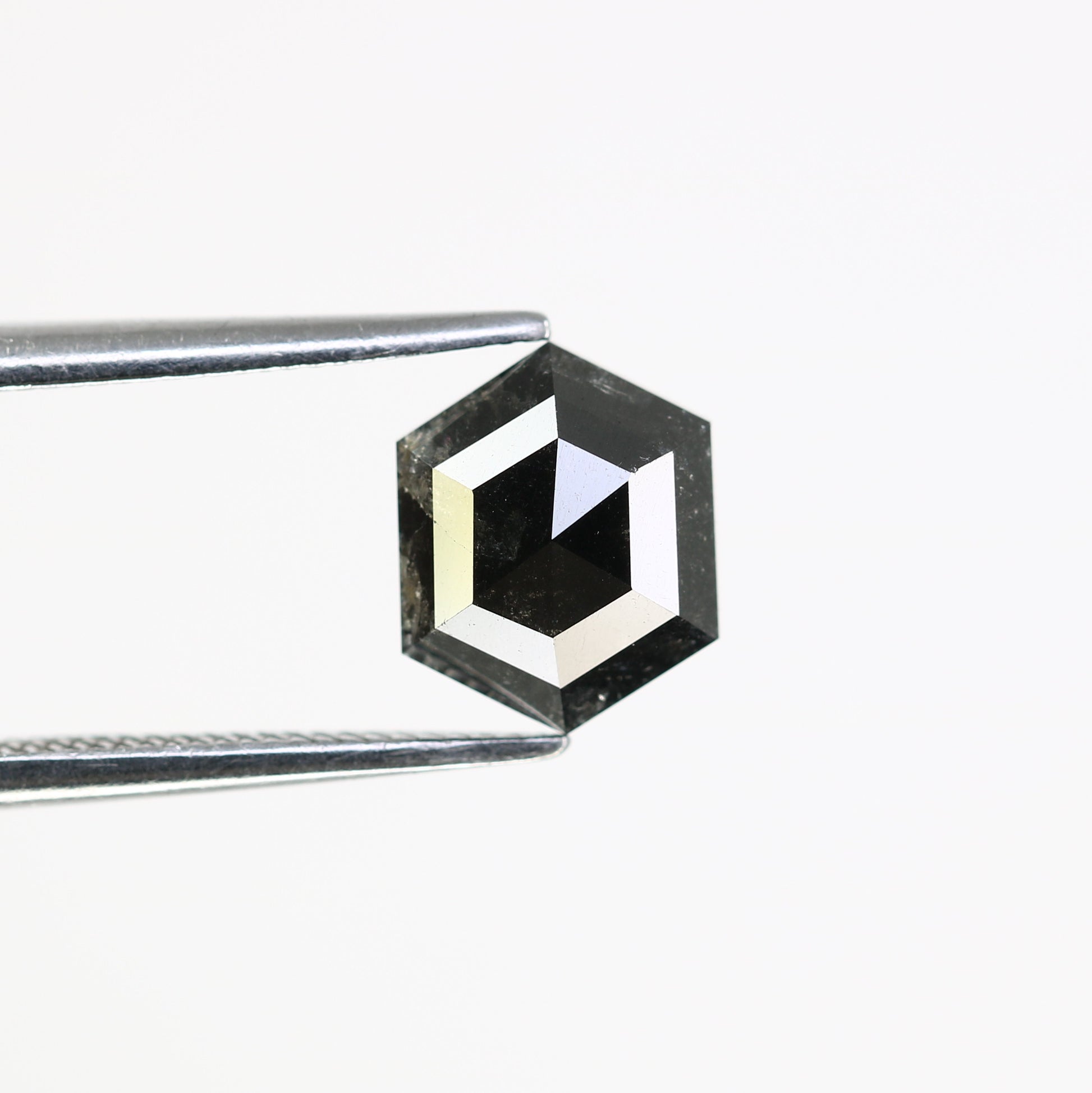 1.78 CT Salt And Pepper 8.20 MM Hexagon Shape Loose Diamond For Wedding Ring - JayKrishna Diamond