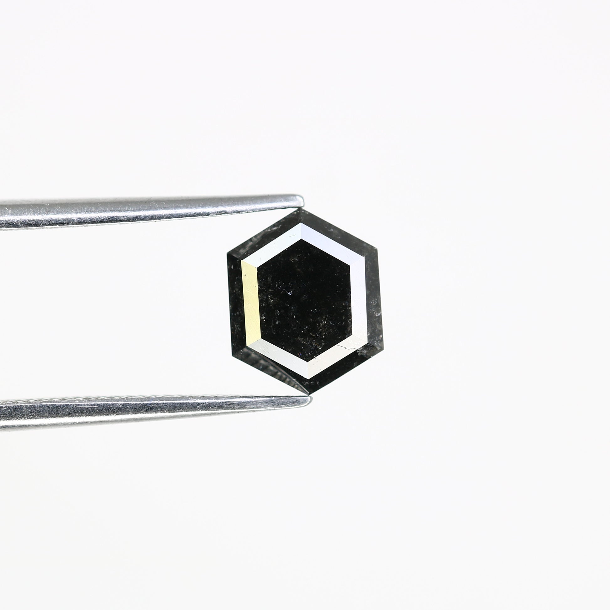 1.78 CT Salt And Pepper 8.20 MM Hexagon Shape Loose Diamond For Wedding Ring - JayKrishna Diamond