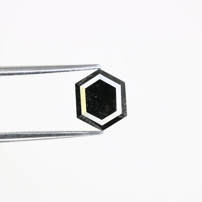 1.78 CT Salt And Pepper 8.20 MM Hexagon Shape Loose Diamond For Wedding Ring - JayKrishna Diamond