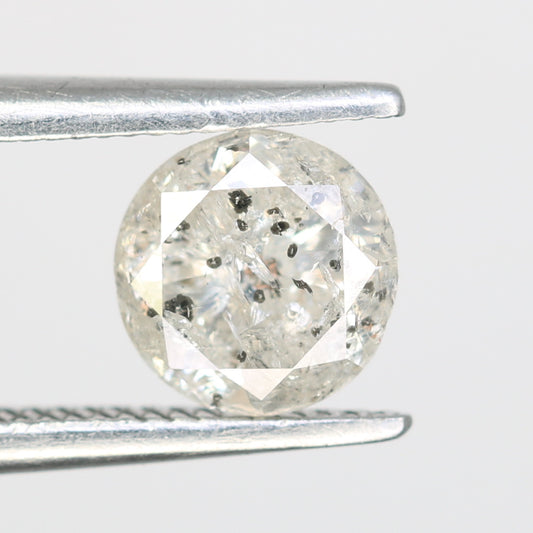 0.76 Carat Salt And Pepper Loose Round Brilliant Cut Diamond For Engagement Ring - JayKrishna Diamond