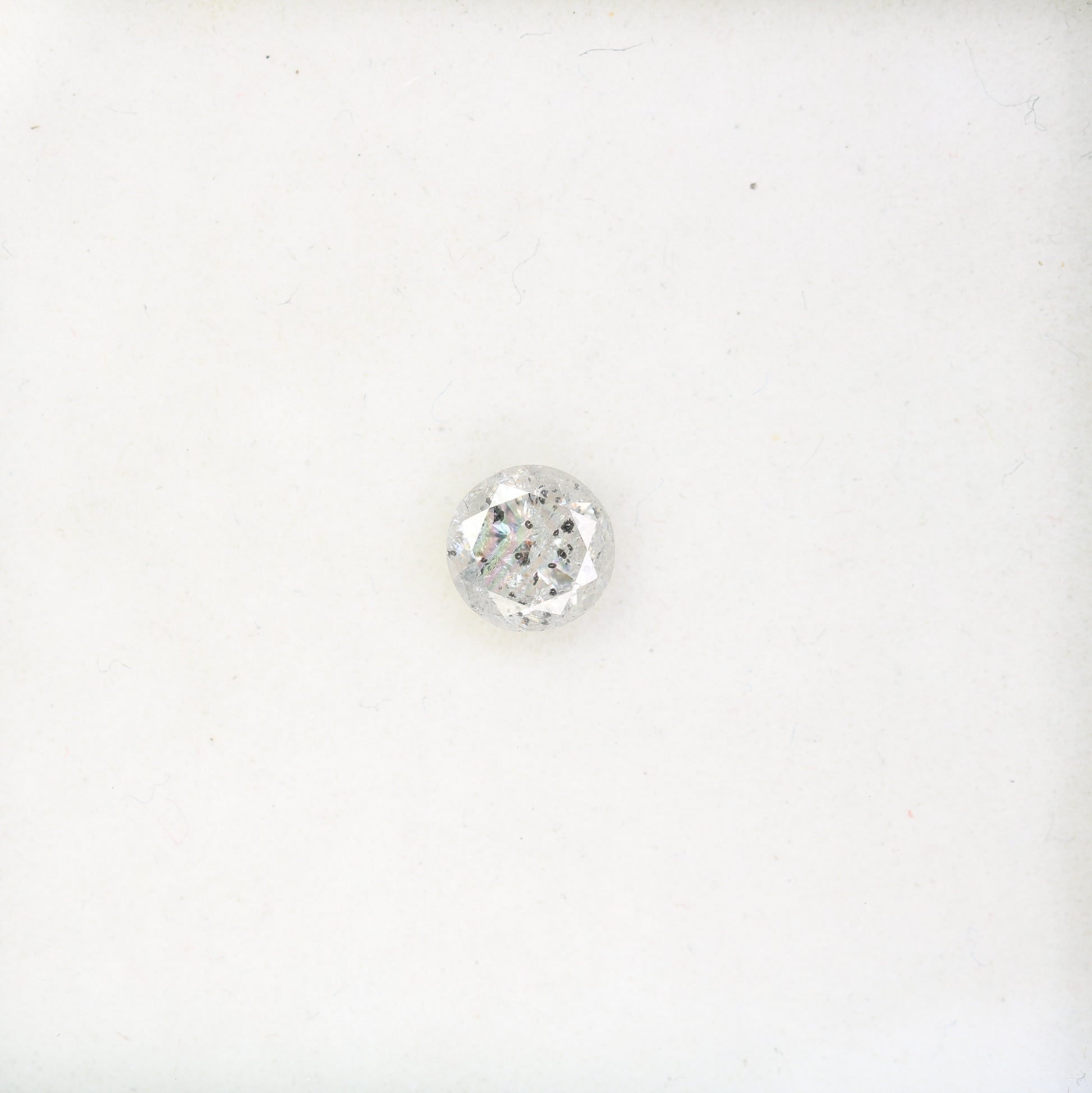 0.76 Carat Salt And Pepper Loose Round Brilliant Cut Diamond For Engagement Ring - JayKrishna Diamond