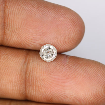 0.76 Carat Salt And Pepper Loose Round Brilliant Cut Diamond For Engagement Ring - JayKrishna Diamond