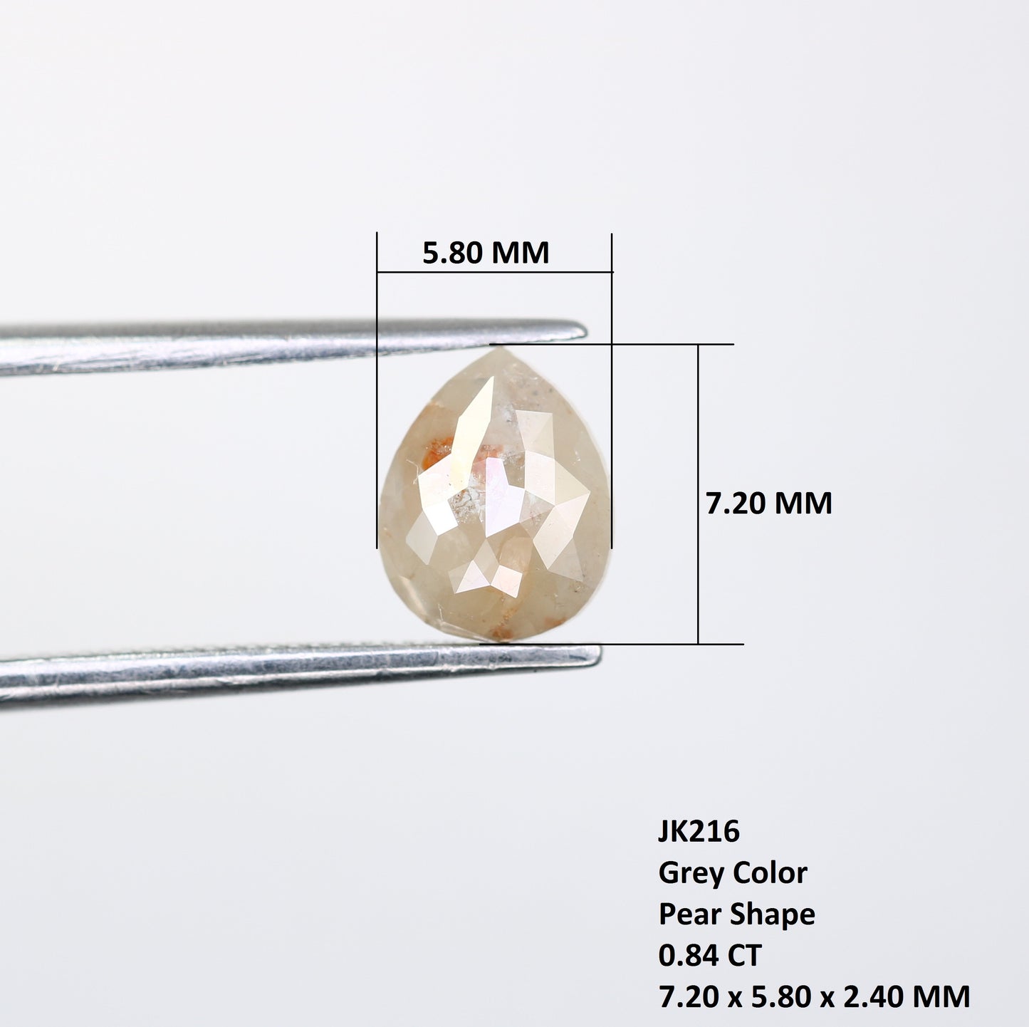 Natural Diamond 0.84 Carat Pear Shaped Grey Loose Diamond For Engagement Ring - JayKrishna Diamond