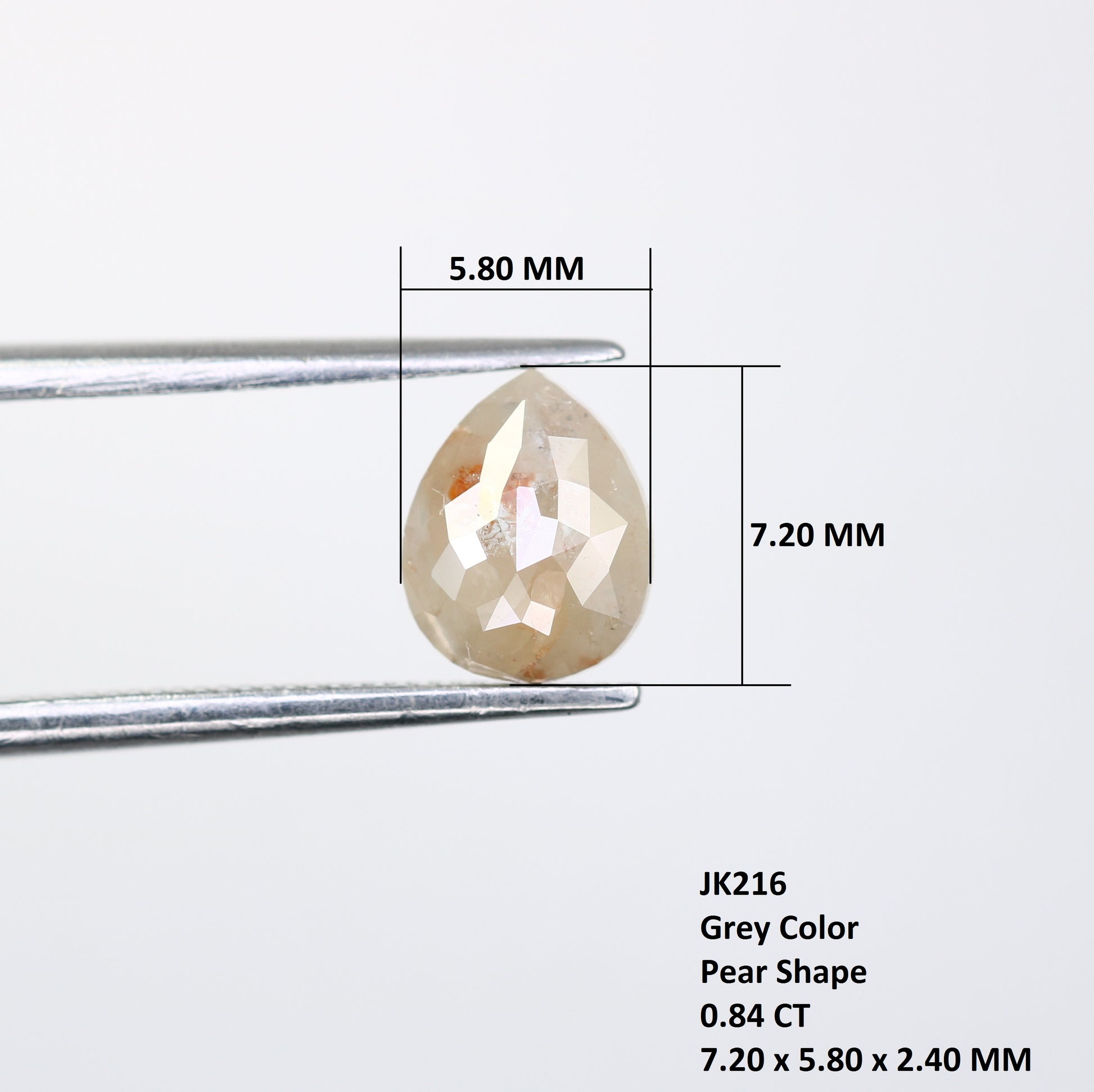 Natural Diamond 0.84 Carat Pear Shaped Grey Loose Diamond For Engagement Ring - JayKrishna Diamond