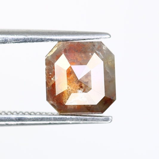 Asscher Shaped Diamond Ring 1.19 Carat Natural Brown Color Diamond - JayKrishna Diamond