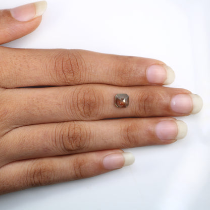 Asscher Shaped Diamond Ring 1.19 Carat Natural Brown Color Diamond - JayKrishna Diamond