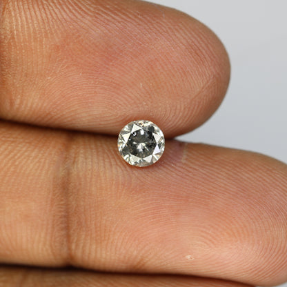 0.69 Carat Loose Round Brilliant Cut salt And Pepper Diamond For Galaxy Ring - JayKrishna Diamond